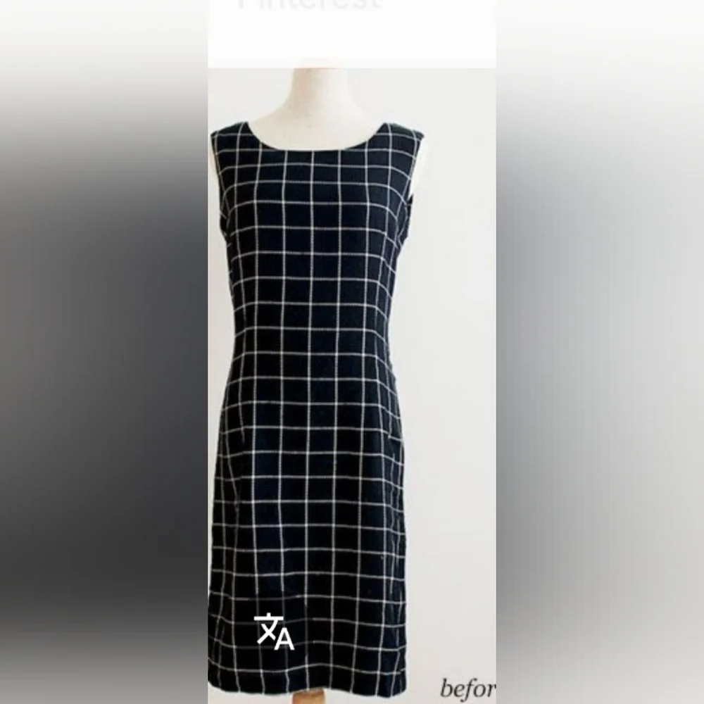 LULUS size L Dark Blue and White Checkered Midi Elegant Formal Dress - Picture 12 of 16